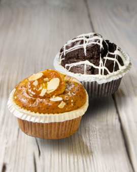 Doppel-Schoko Muffin & Mohn-Marzipan Muffin